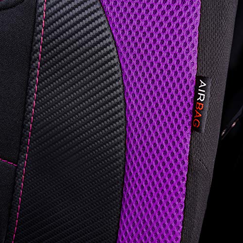 Flying Banner Gabardine Vordersitzbezüge aus Netzstoff Airbag-kompatibel universell für die meisten Autos LKWs Lieferwagen SUVs (Lila)