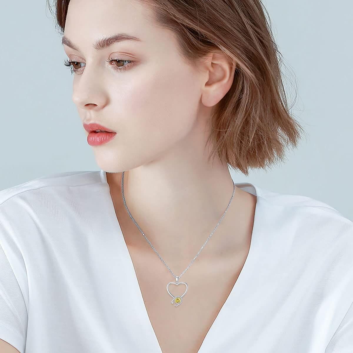 OCJ 925 Sterling Silver Nurse Heart Necklace Stethoscope Necklac 12 Months Birthstone Graduation Gifts Medical Jewelry for Doctor Nurse Medical Student RN - Image 2