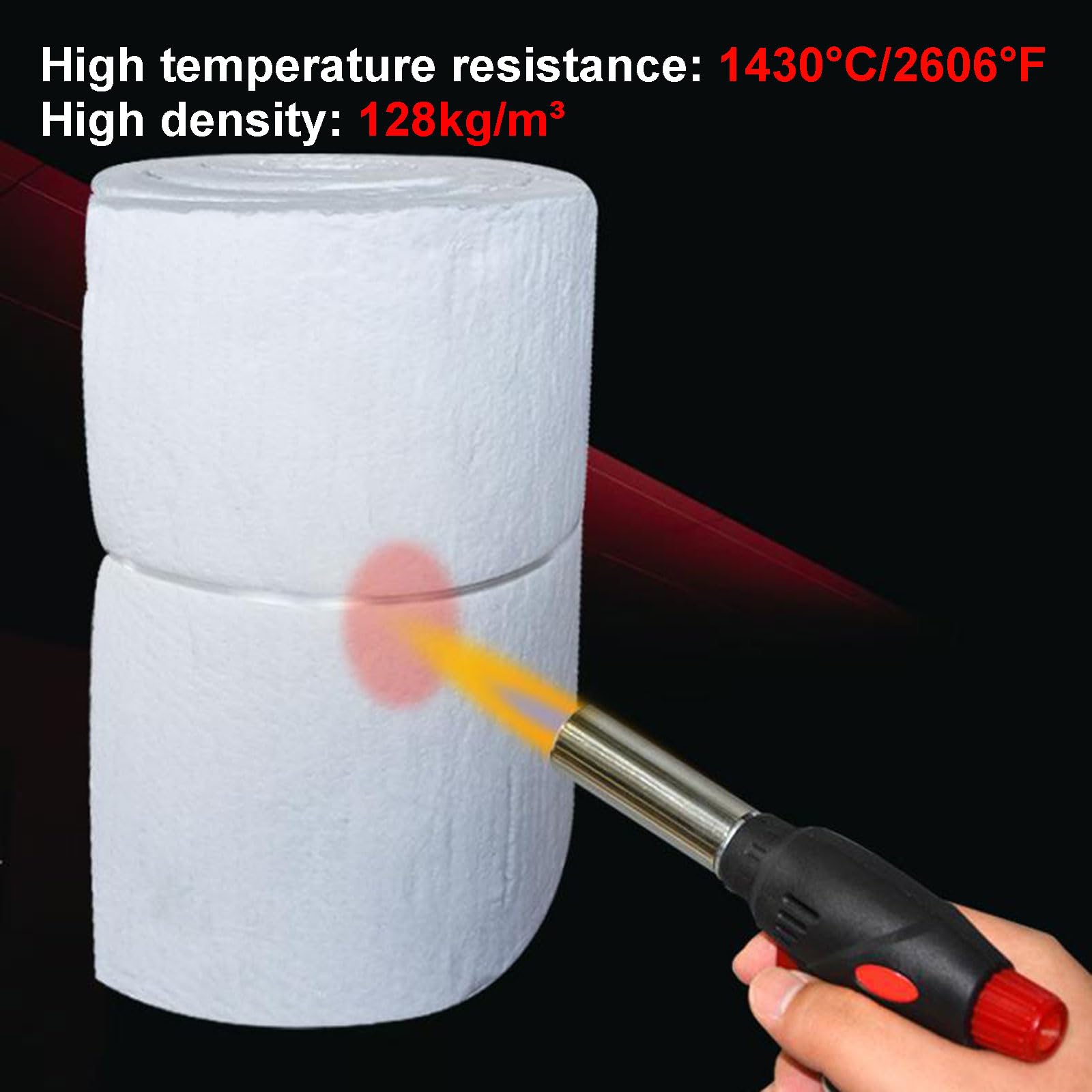 Coperta In Fibra In Ceramica, Rotolo Di Isolamento Ignifughi -10 Mm, 20 Mm, 30 Mm, 40 Mm, Spessore 50 Mm, 2606 ° F Al Fuoco, Per Tubazioni Ad Alta Temperatura, Deflettore Della S(Size:50mmx600x1000mm)