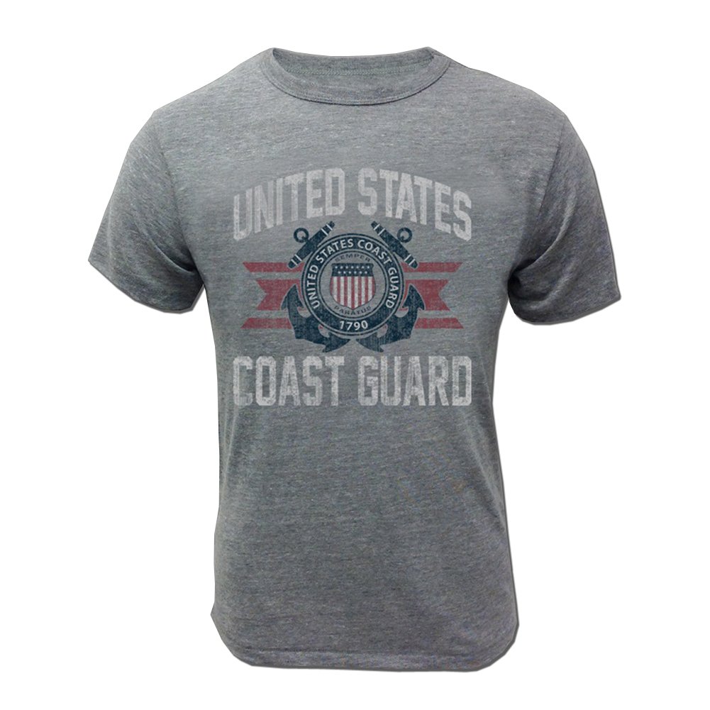 Armed Forces Gear Men's Coast Guard Vintage Basic Short-Sleeve T-Shirt (Gray, XX-Large)
