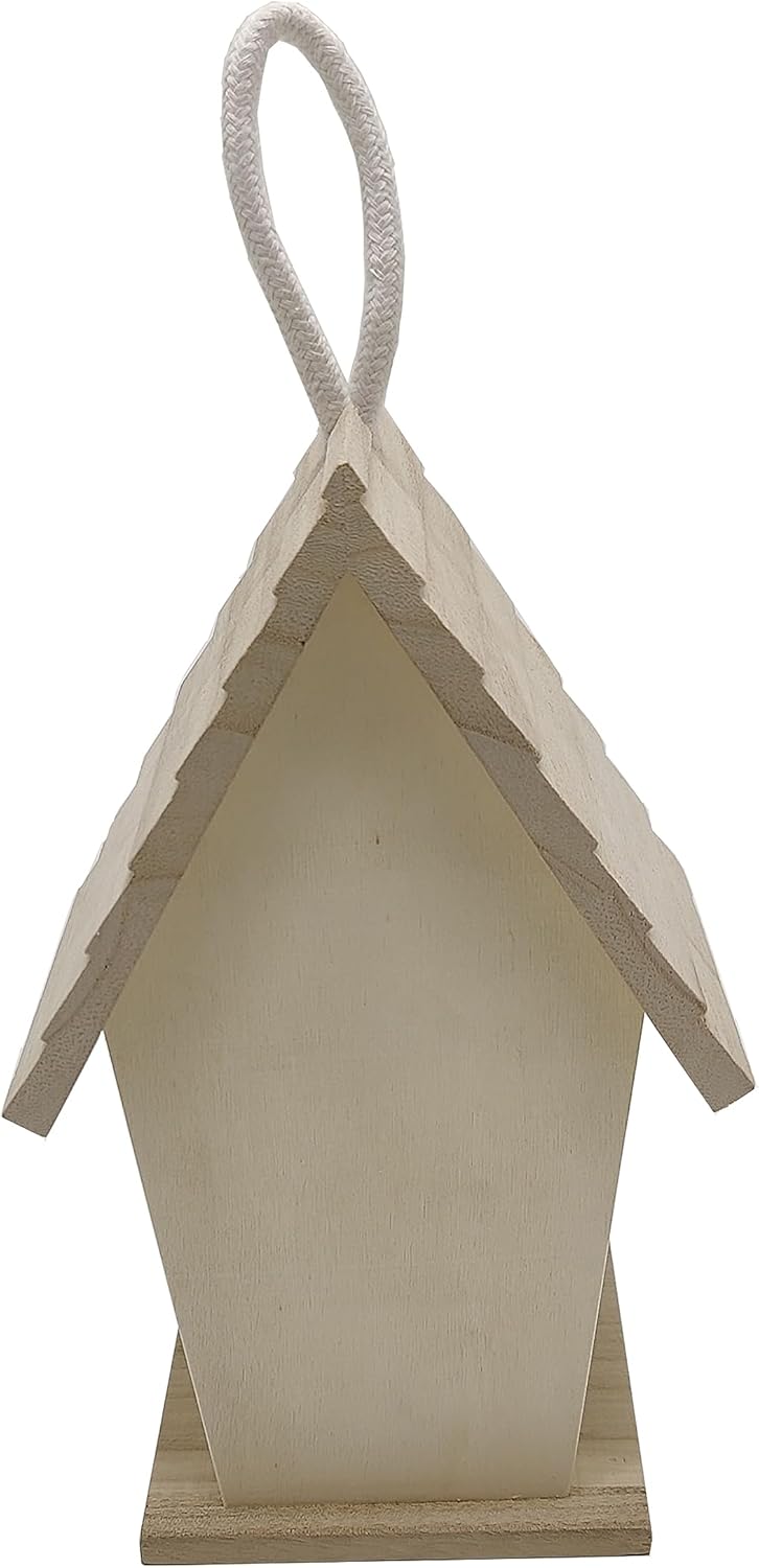 Make Market 8.5" Wood Birdhouse - Unfinished Birdhouse Made of 100% Wood, Outdoor Nesting Boxes - Bulk 8 Pack