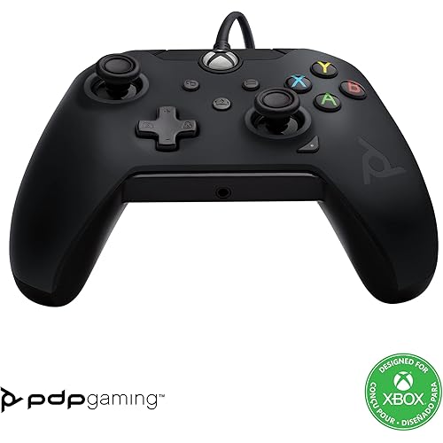 PDP Wired Game Controller - Xbox Series X|S, Xbox One, PC/Laptop Windows 10, Steam Gaming Controller - USB - Advanced Audio Controls - Dual Vibration Videogame Gamepad - Raven Black