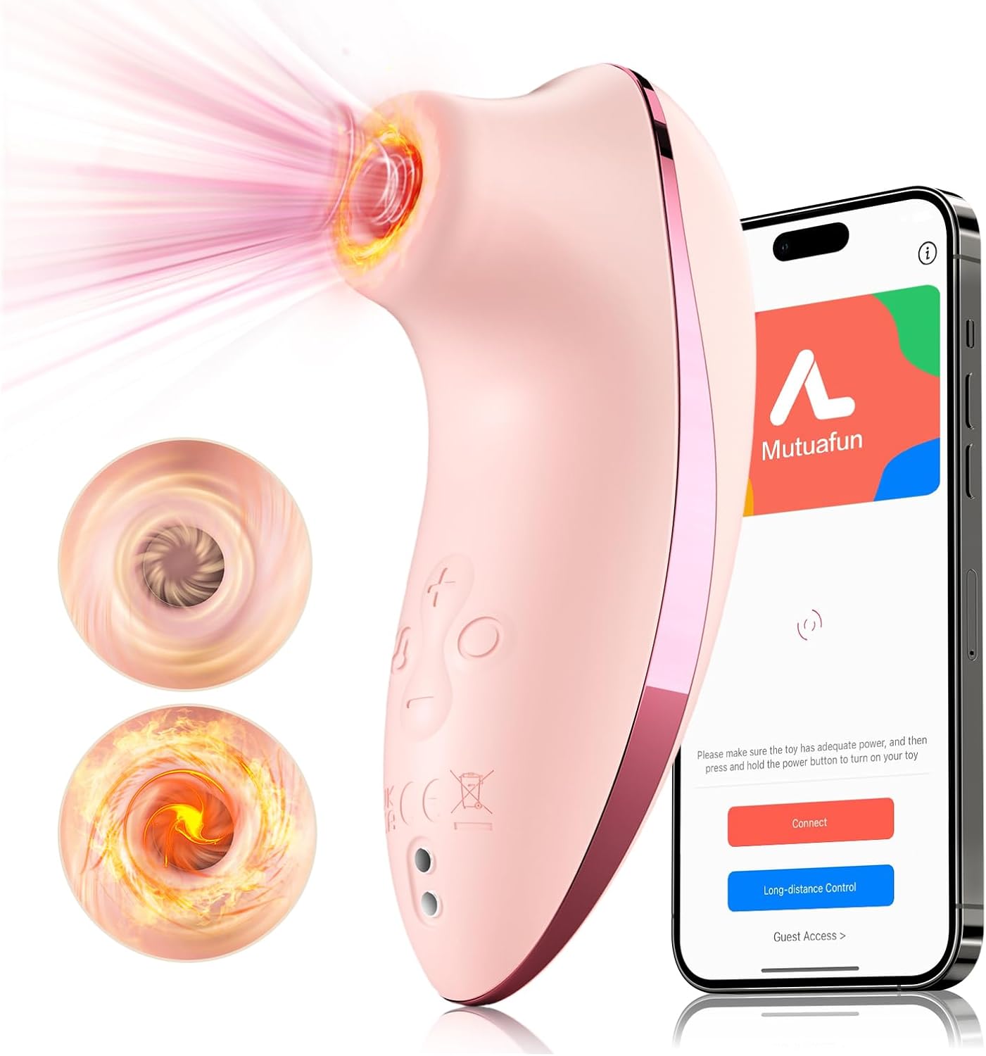 Sucking Vibrator Adult Sex Toys - Heating Rose Sucker APP Remote Control Clitoral Stimulator with 5 * 5 Suction,Waterproof Nipple Massager for Women Female Couples Solo/Partner Play