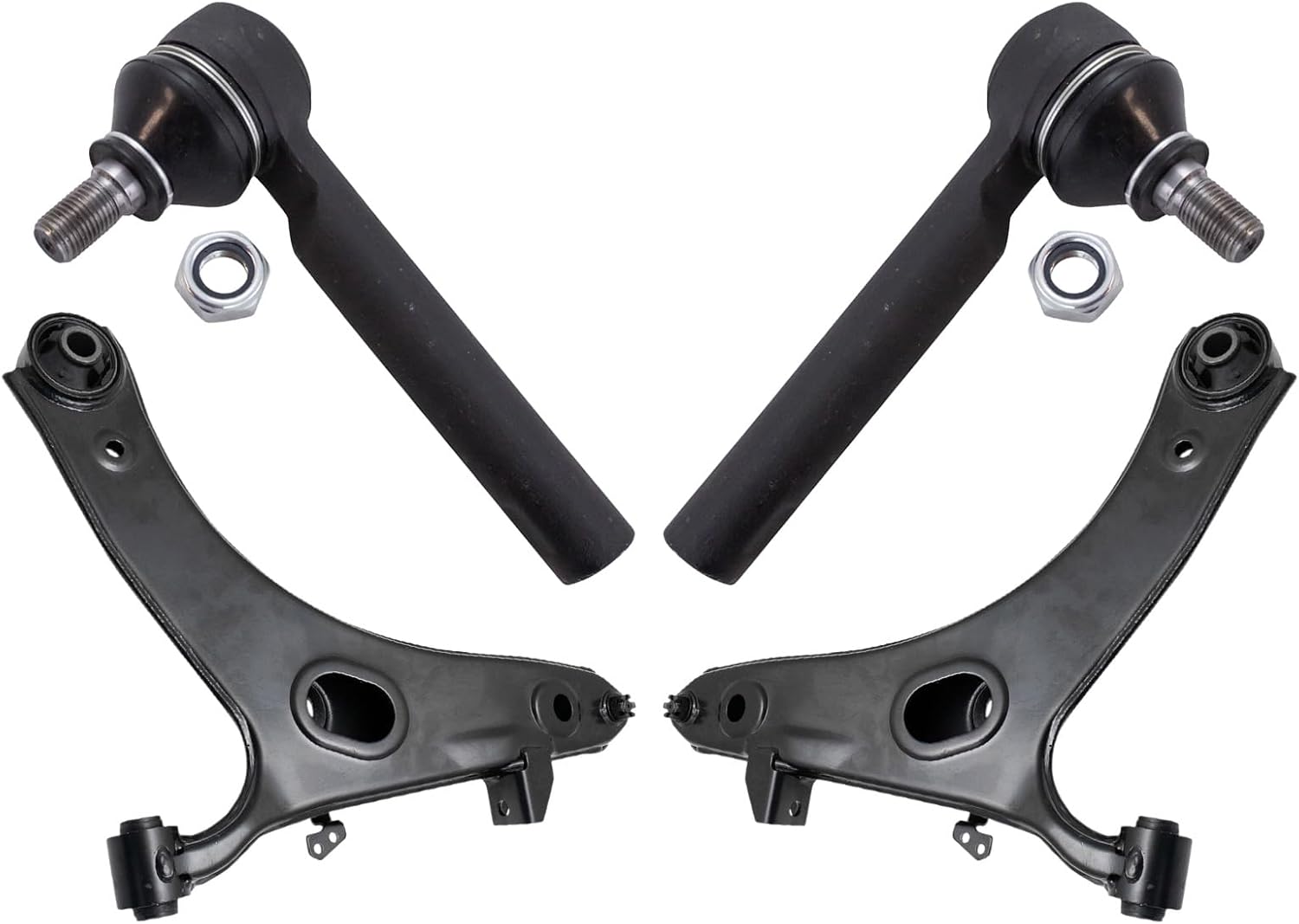 TRQ Front Steering & Suspension Kit Control Arm with Ball Joint Tie Rod Compatible with 2009-2013 Subaru Forester 2011-2014 Impreza