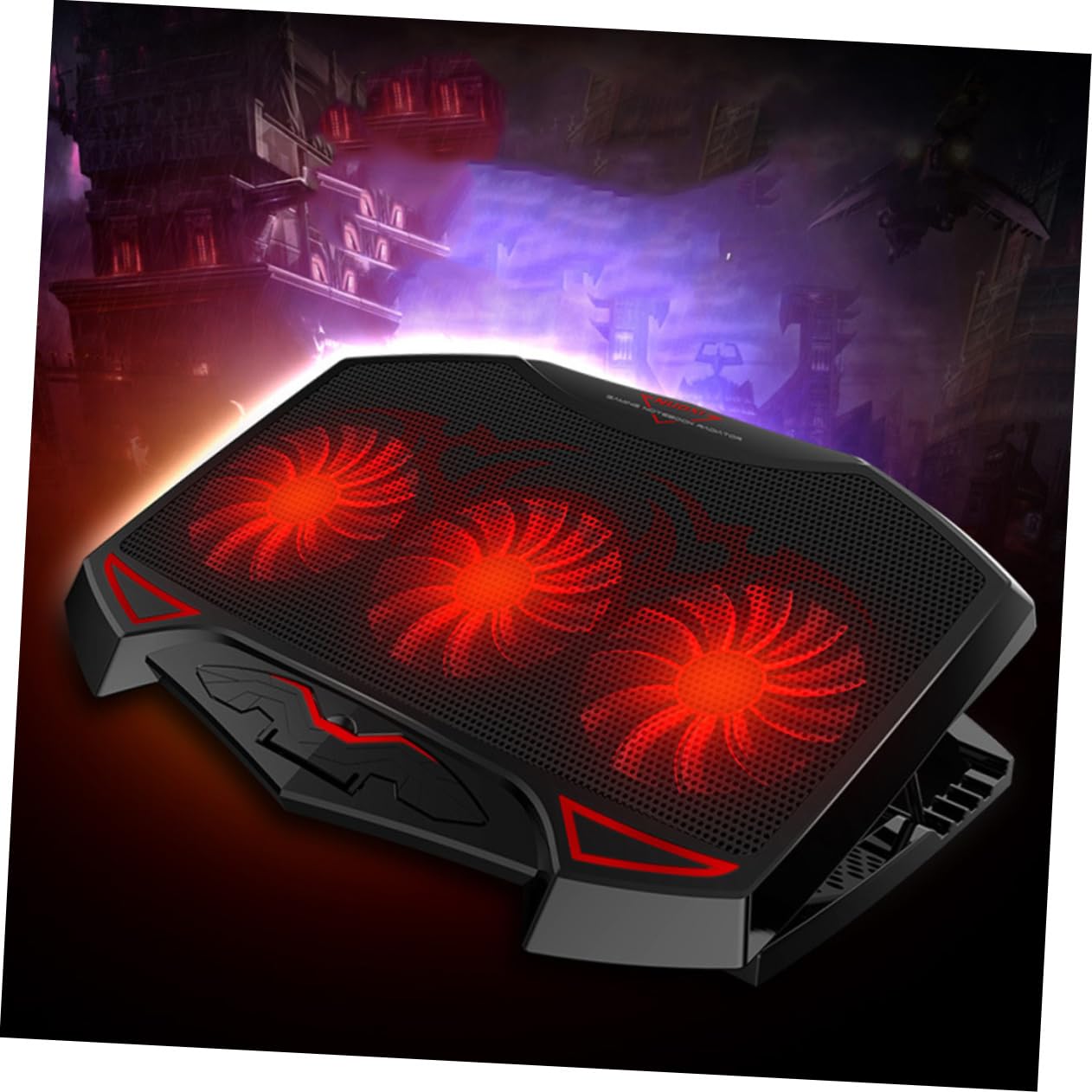Laptop Cooling Pad a 3 Ventole, Supporto Regolabile in Metallo