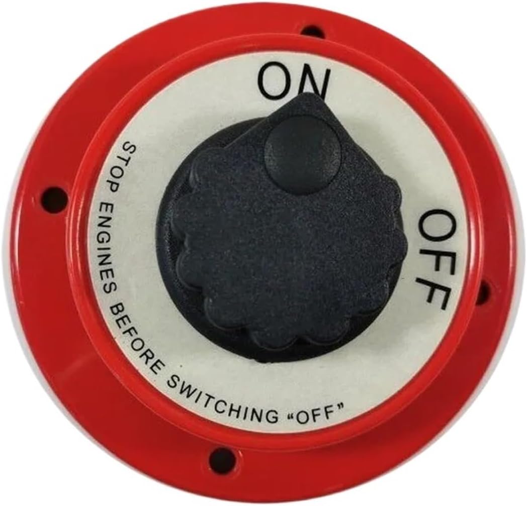 Boat 2 Position Red Plastic Switch Panel 3.7” Housing Red On-Off Power Panel Battery Switch Isolator Fitting