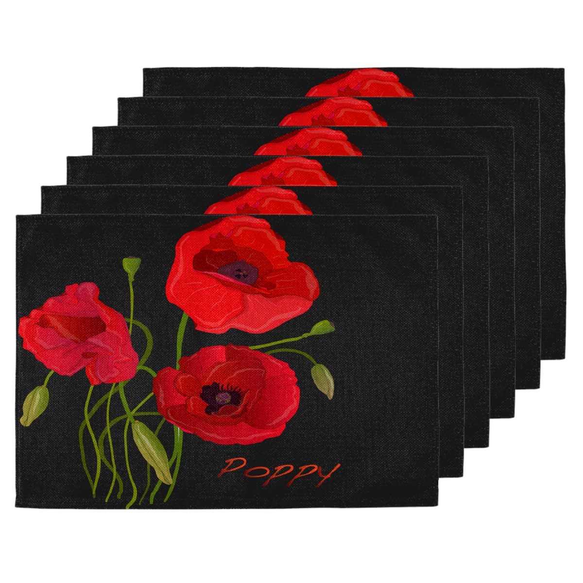 Set de table coquelicot lavable pour en finir avec les taches sur votre nappe