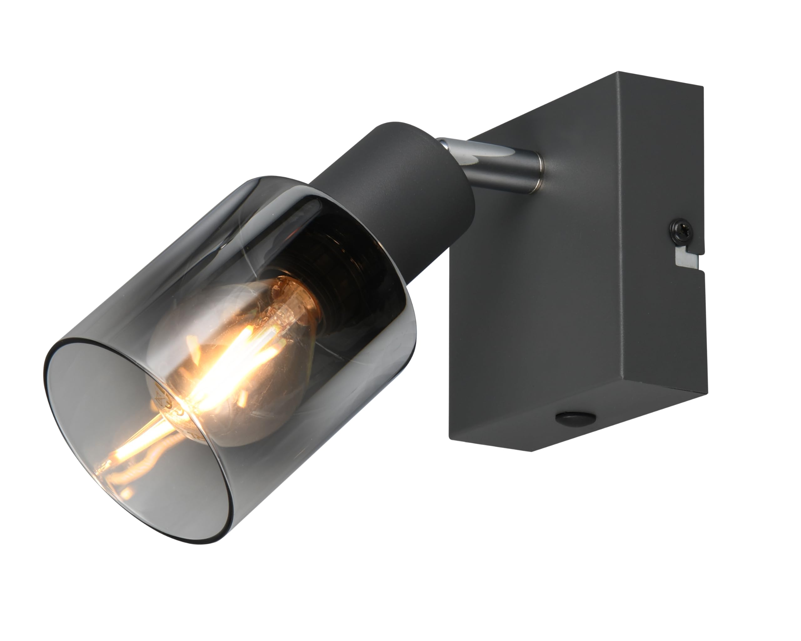 Reality Leuchten Cadiz R81781042 Wall Light, Anthracite Metal, Spray Chrome Glass, Excluding 1x E14
