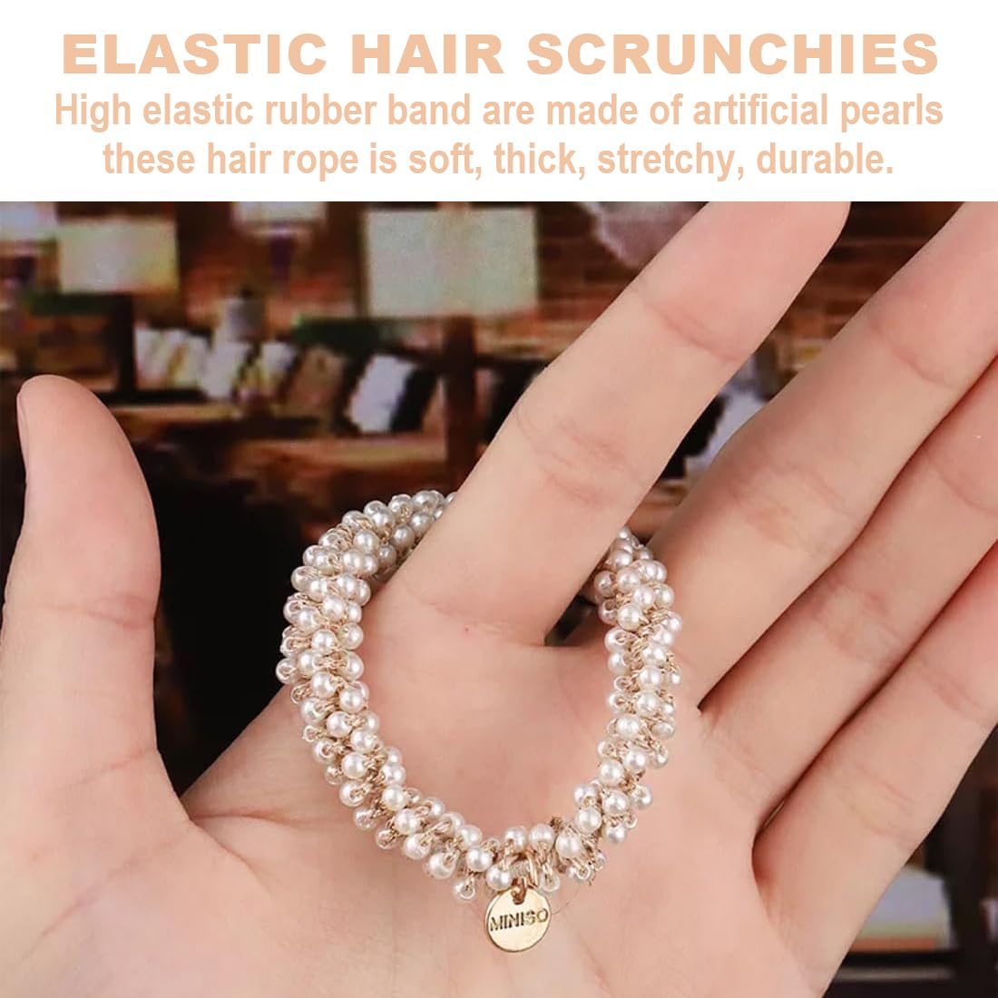 Set di 6 Elastici per Capelli con Cristalli, in Cristallo Sintetico, per Donne e Ragazze