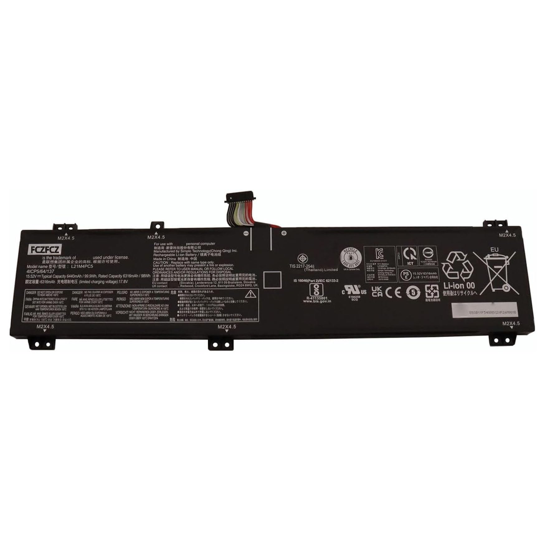 Amazon.com: FCZFCZ L21M4PC5 Battery 99.9Wh 6440mAh Replacement for
