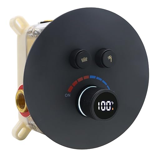 Round Digital Display Shower Valve 2 Way Shower Mixing Valve