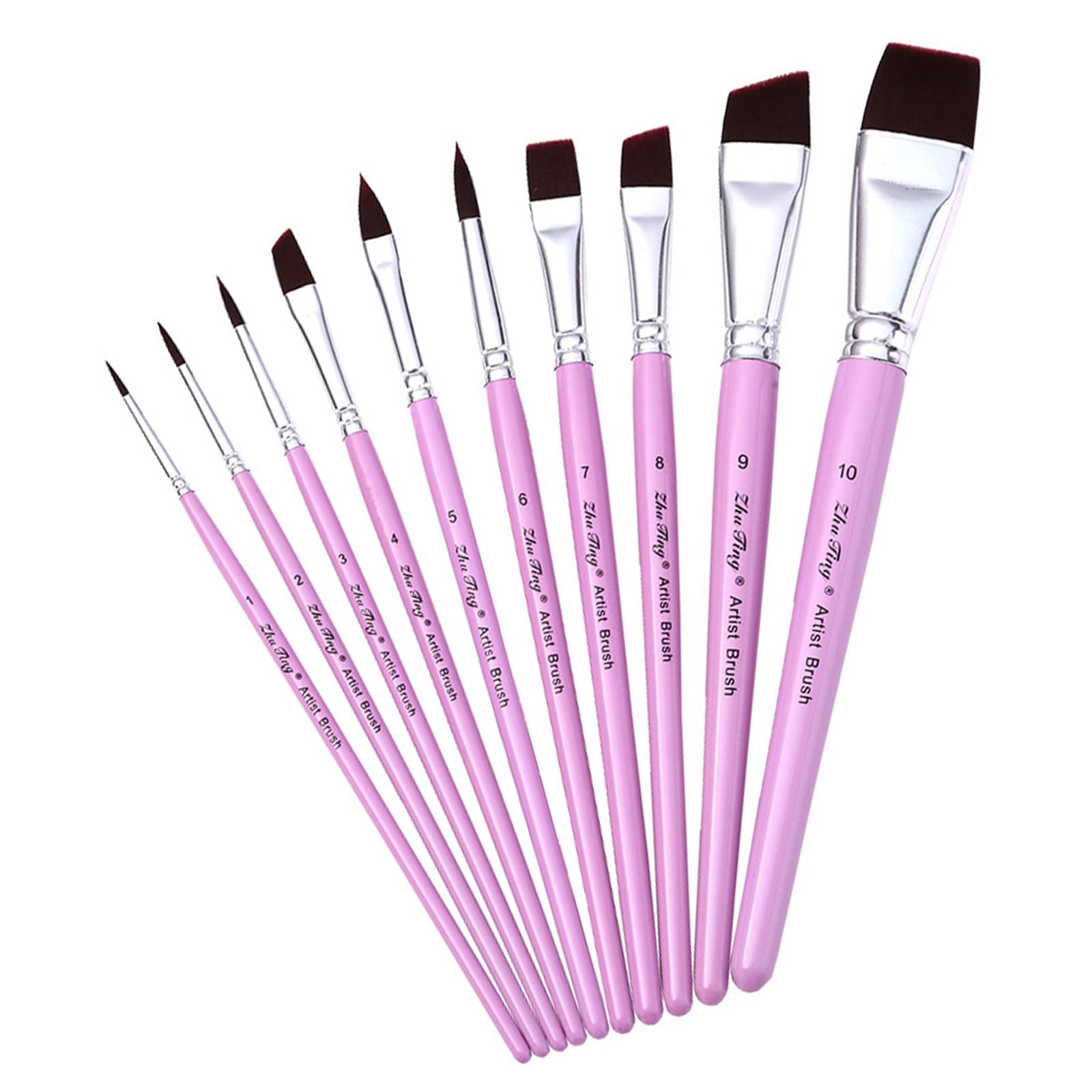 10 Pcs Detail Paint Brushes Acrylic Paint Brush Nylon Hair Painting Brushes Artist for Watercolor Body Painting