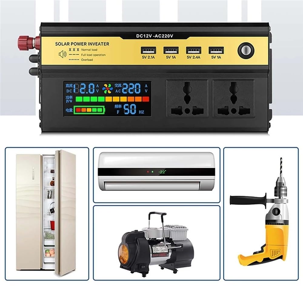 Convertidor De Voltaje De 6000/5000/4000/3000 W con Pantalla Digital LCD, Inversor Solar De Onda Sinusoidal Modificada De 12 V CC A 220 V Transformador Inversor Onda Pura(DC 24V,AC 220V_4000W)