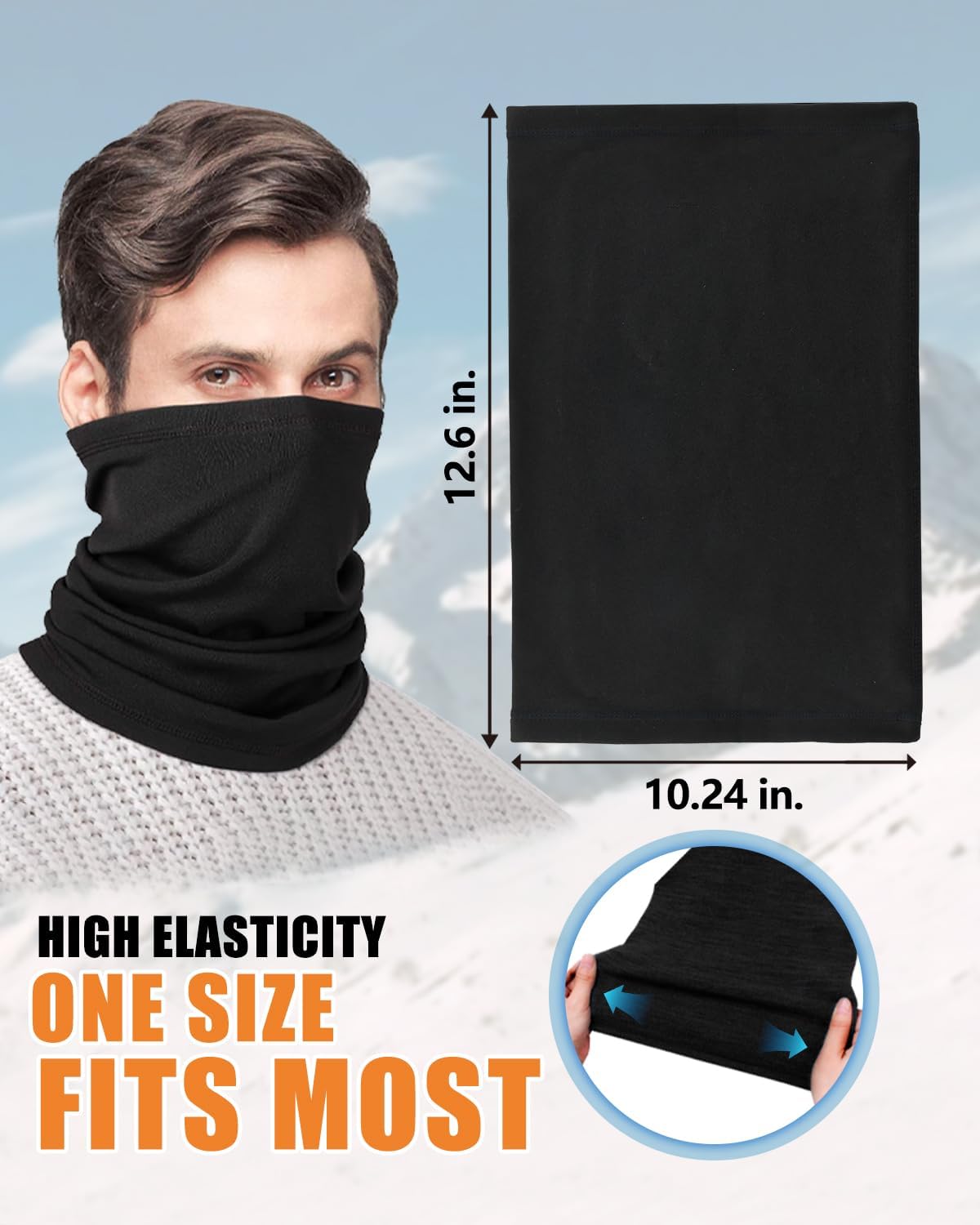 Fleece Neck Gaiter, Neck Warmer for Men & Women, Ski Mask Windproof Winter Face Cover Mask for Cold Weather - Image 7