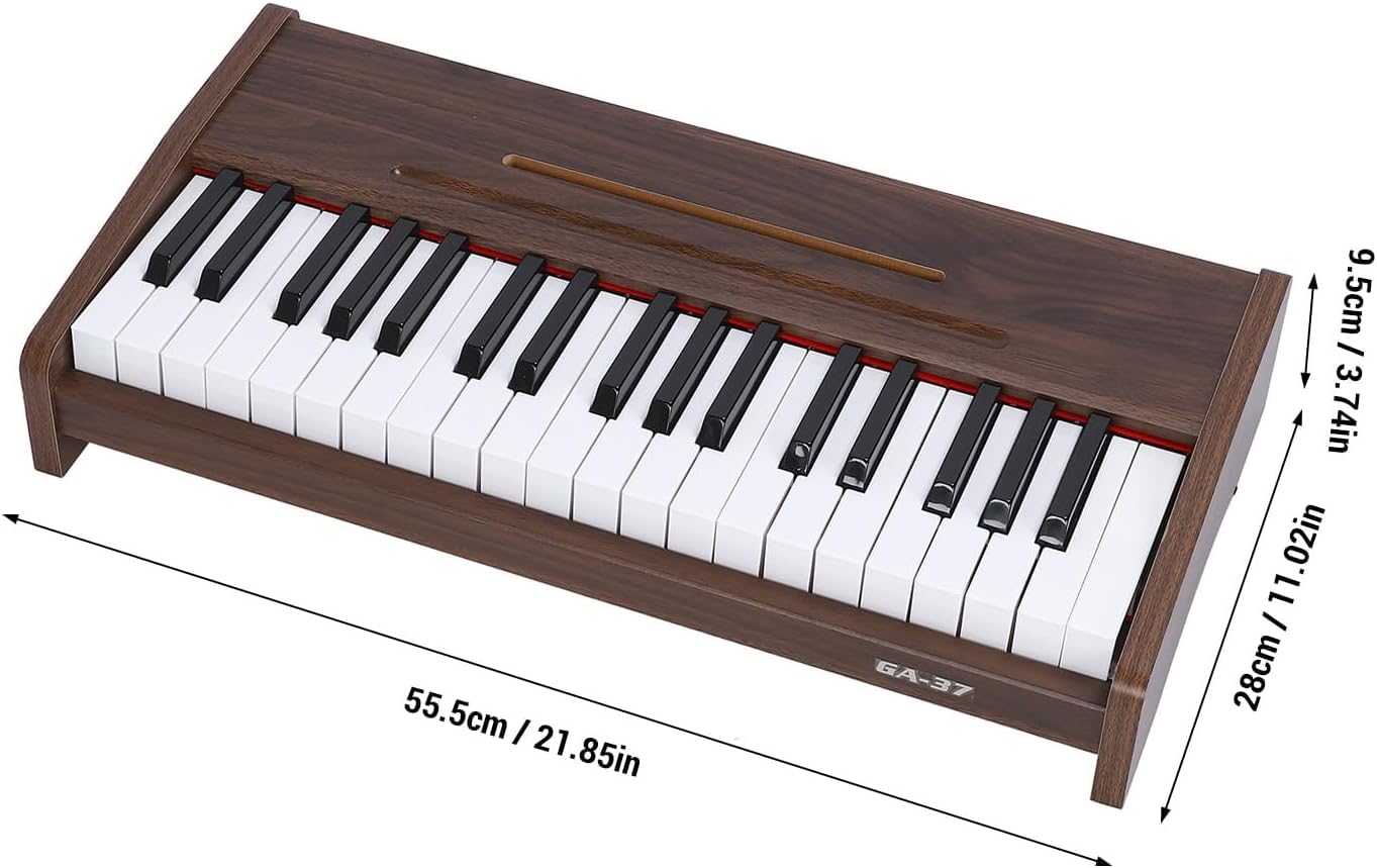 Tastiera Elettronica A 37 Tasti, Tastiera per Pianoforte per Bambini Compatta E Leggera con Finitura Effetto Legno, Strumento Musicale Educativo Giocattolo A 3 Ottave per Principianti Ed Es
