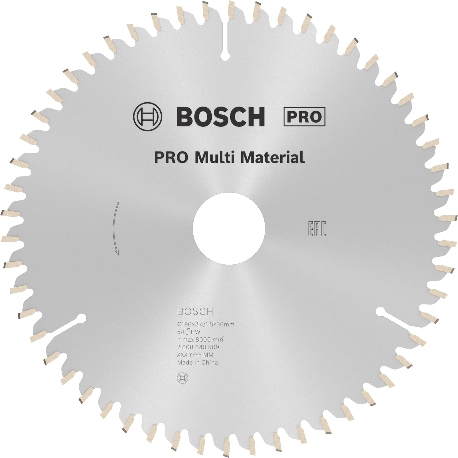 Bosch 2608640509 Multi Material Circular Saw Blade, 190mm x 2.4mm