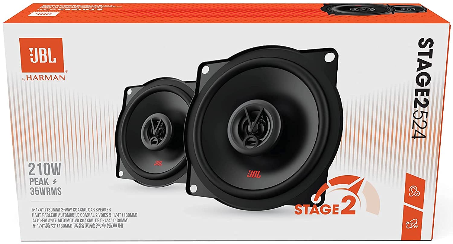 JBL Stage2 524 Auto Lautsprecher Boxen 420 Watt 13 cm 2 Wege Koax passend für Mercedes Sprinter (W906) ab 2006 Türen Front