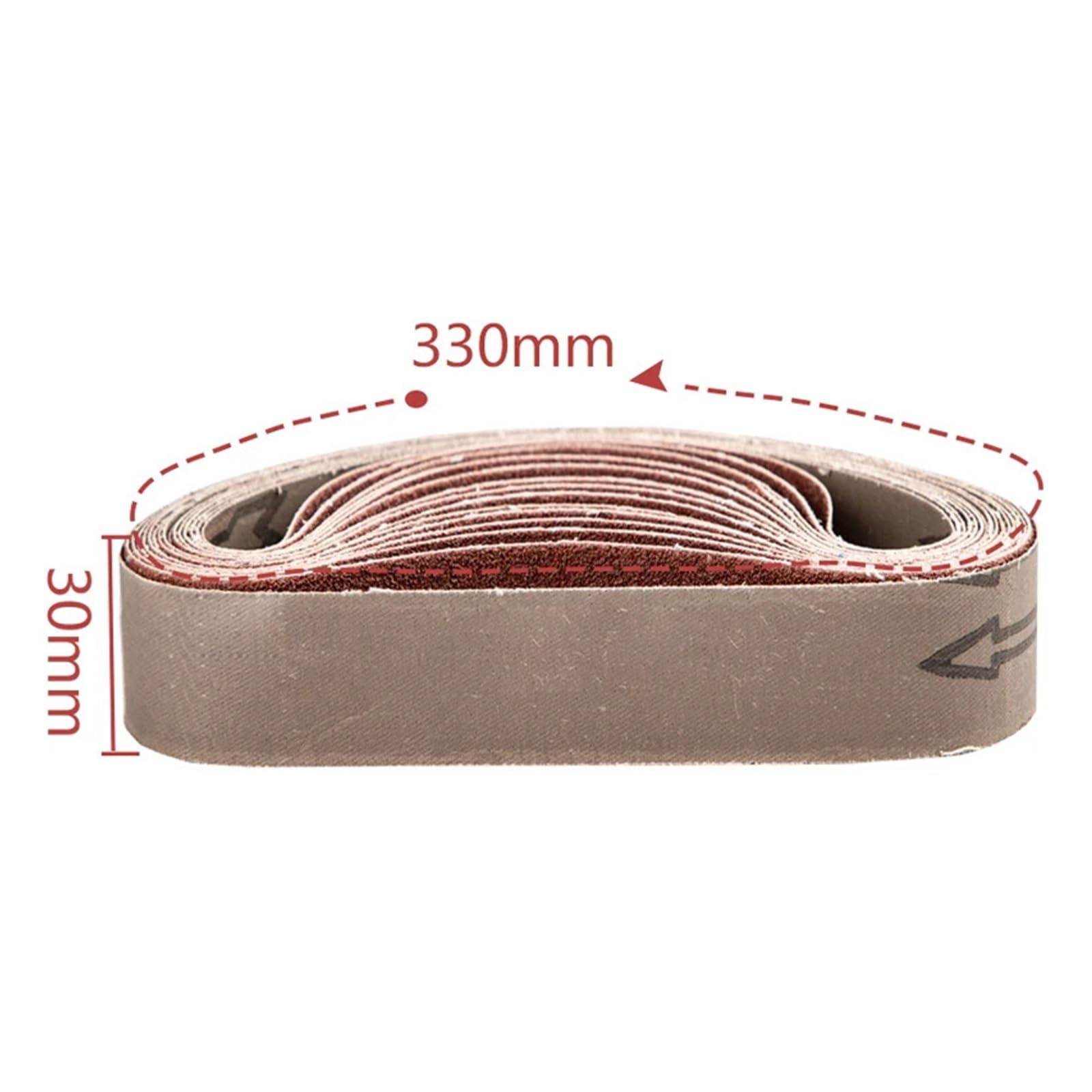 Nastri abrasivi a grana 40-5000 da 10 pezzi 330 * 30 mm | Fasce abrasive for carta vetrata for lucidatura di metalli morbidi in legno for strumento levigatrice(320#)