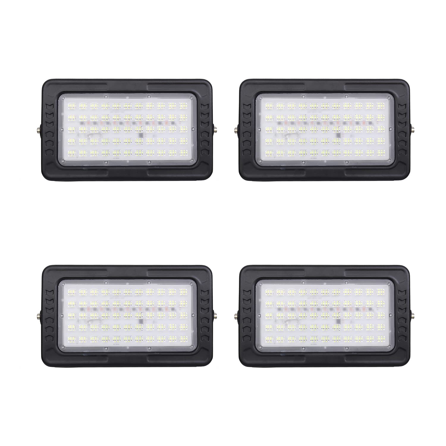 OMNEX LED Flood Light - IP65 Waterproof Slim Metal Body Bright Outdoor SMD Light for Shop, Garden, Parking, Commercial Use (100 Watt - Cool White, Pack of 4)