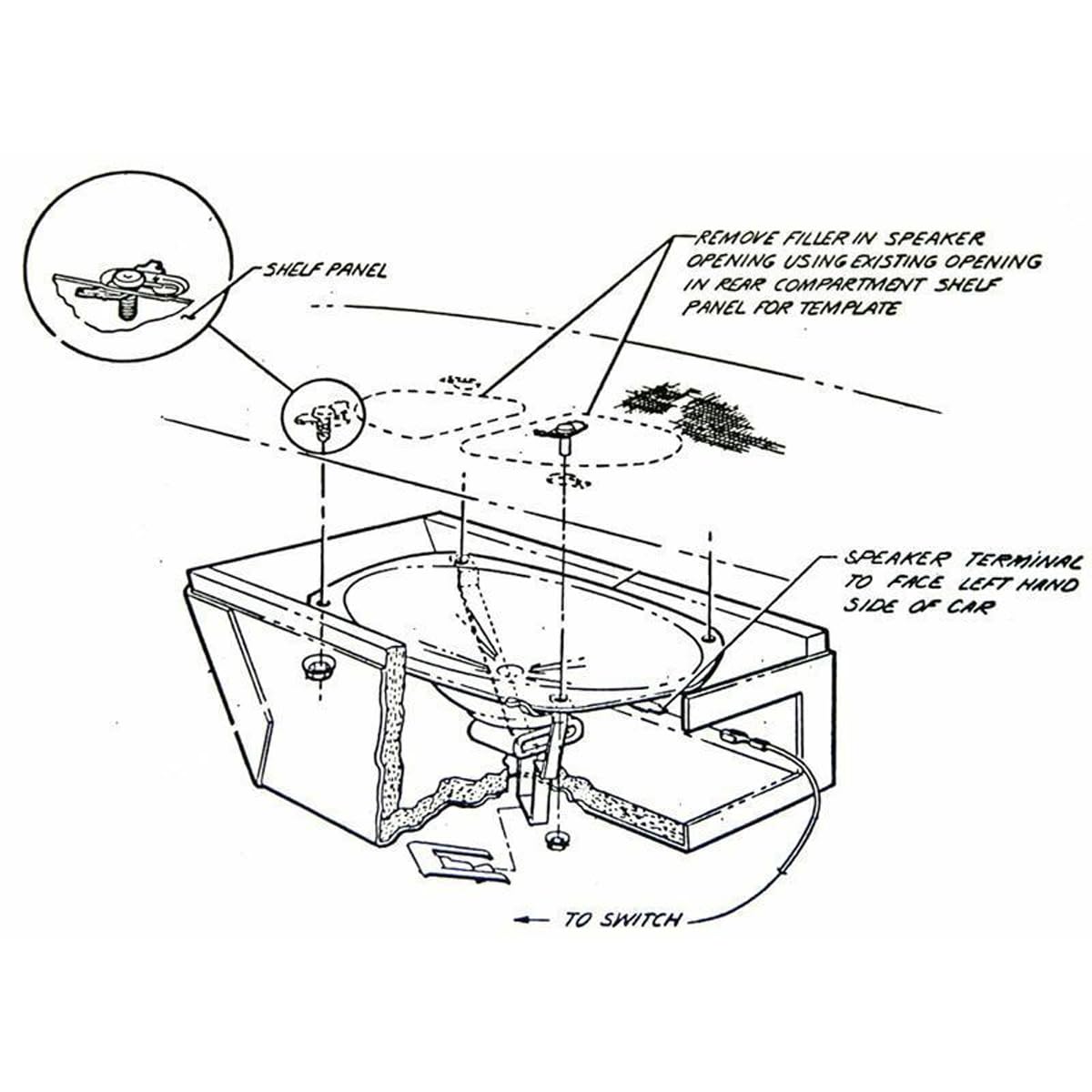 Inline Tube Replacement for 1966-70 GM A-Body Speaker Cover, Angle End, Has Clip, 1pc
