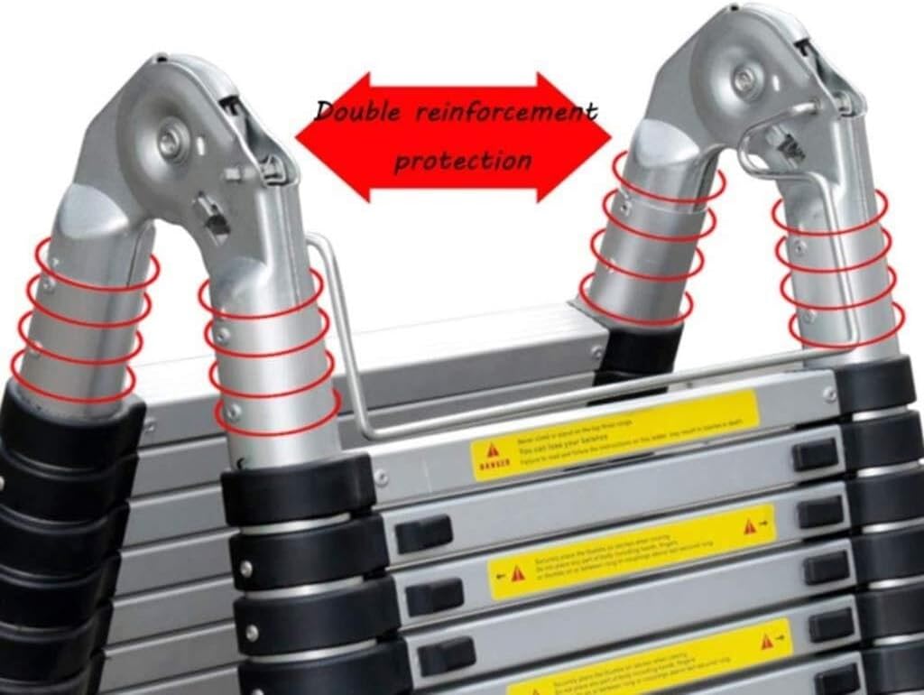 Foldable Multifunctional Aluminum Alloy Extension Ladder – Portable 10FT (3.2M) Straight Ladder for Outdoor Use Engineering and Home Projects