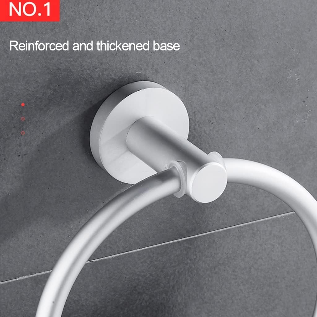 LSLYTQ Round Towel Ring, Bathroom Hanging Towel Rack, Space Aluminum Bathroom Storage Towel Rail Towel Holder