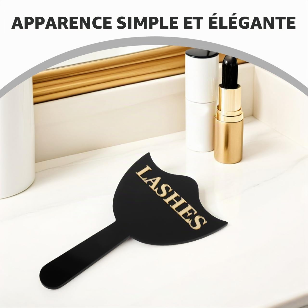 Gatuida Miroir à Cils pour Extensions de Cils, Miroir portatif en Acrylique, Compact et idéal pour Les Voyages et la Coiffure.
