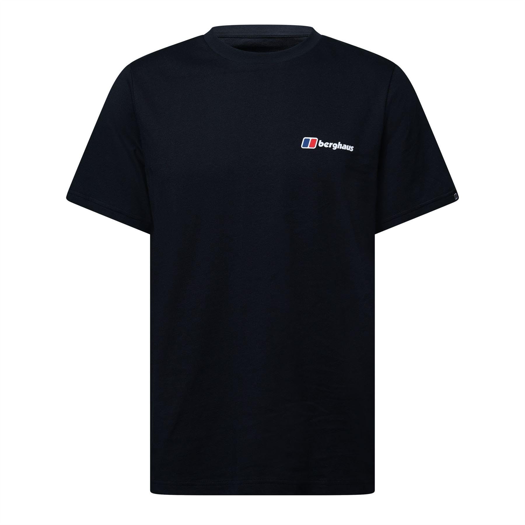 Berghaus Men's Front & Back T-Shirt | 100% Cotton Non-Technical T-Shirt, Black/Black, 2XL