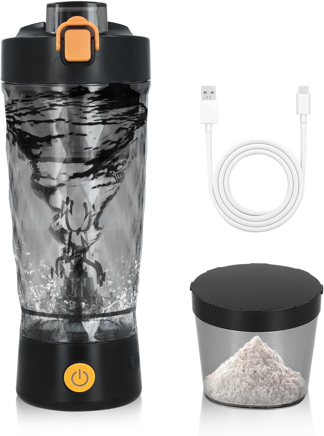 Nastopee Electric Protein Shaker Bottle, Portable Blender Cup with a Supplement Storage, USB Rechargeable Shaker Cups for Protein Shakes