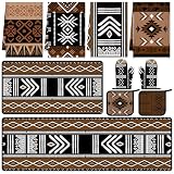 Fourluoo 10 Pcs Western Aztec Kitchen Decor and Accessories Set | Geometric Tribal Design, Western Aztec Style, Rugs Towels Oven Mitts Pot Holders, Cooking Baking BBQ Housewarming Gift