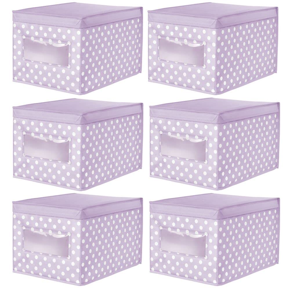 mDesign Set di 6 contenitori in tessuto – Scatola impilabile per riporre vestiti o scarpe – Viola