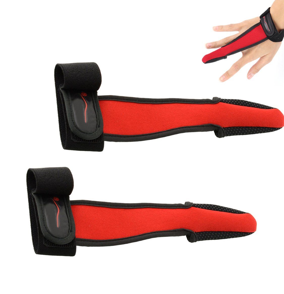 Futaba Non Slip Single Finger Protector Glove for Fishing - Pack of 2 - Red 1