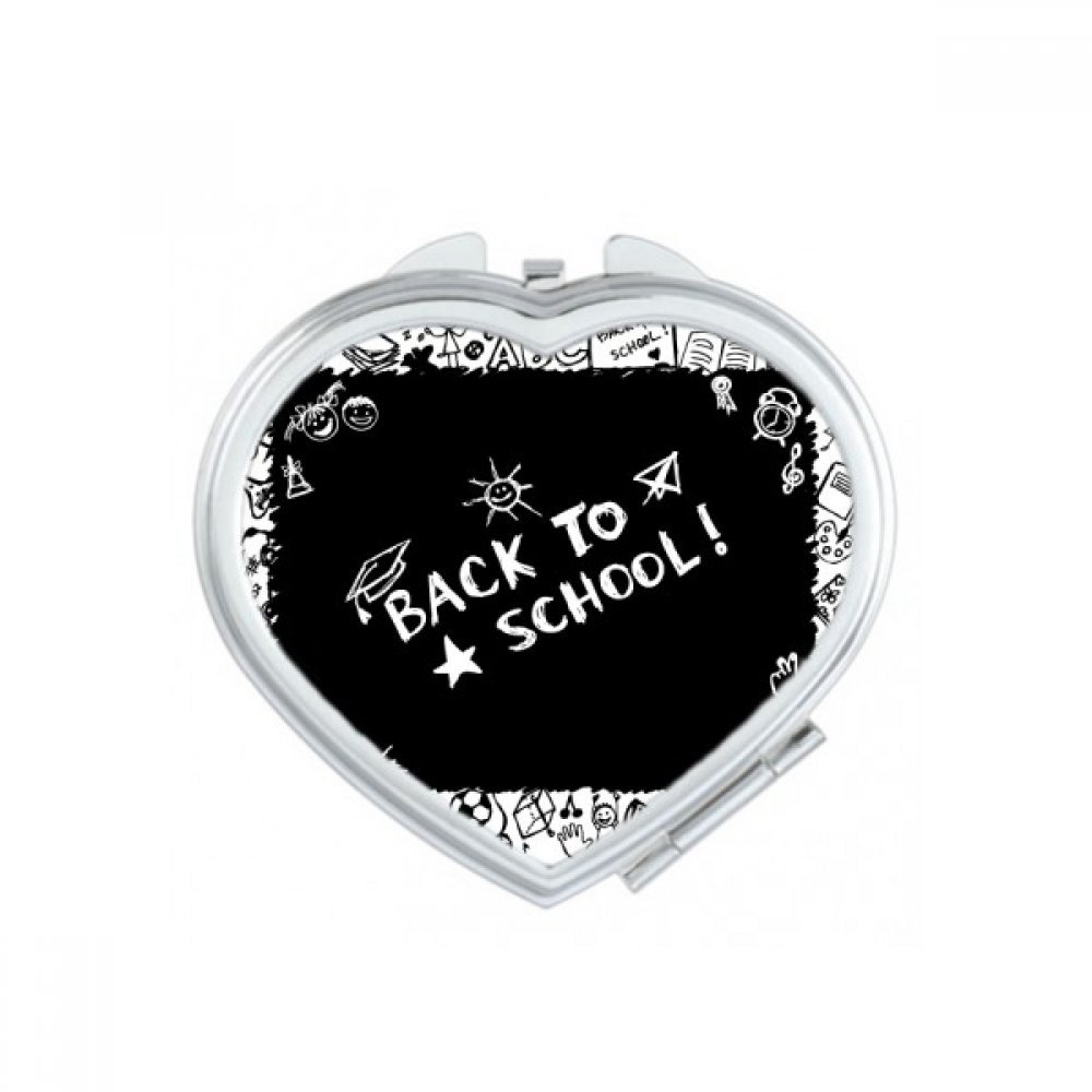 Miroir mignon petit cadeau portable motif graffiti fait main et silhouette cœur