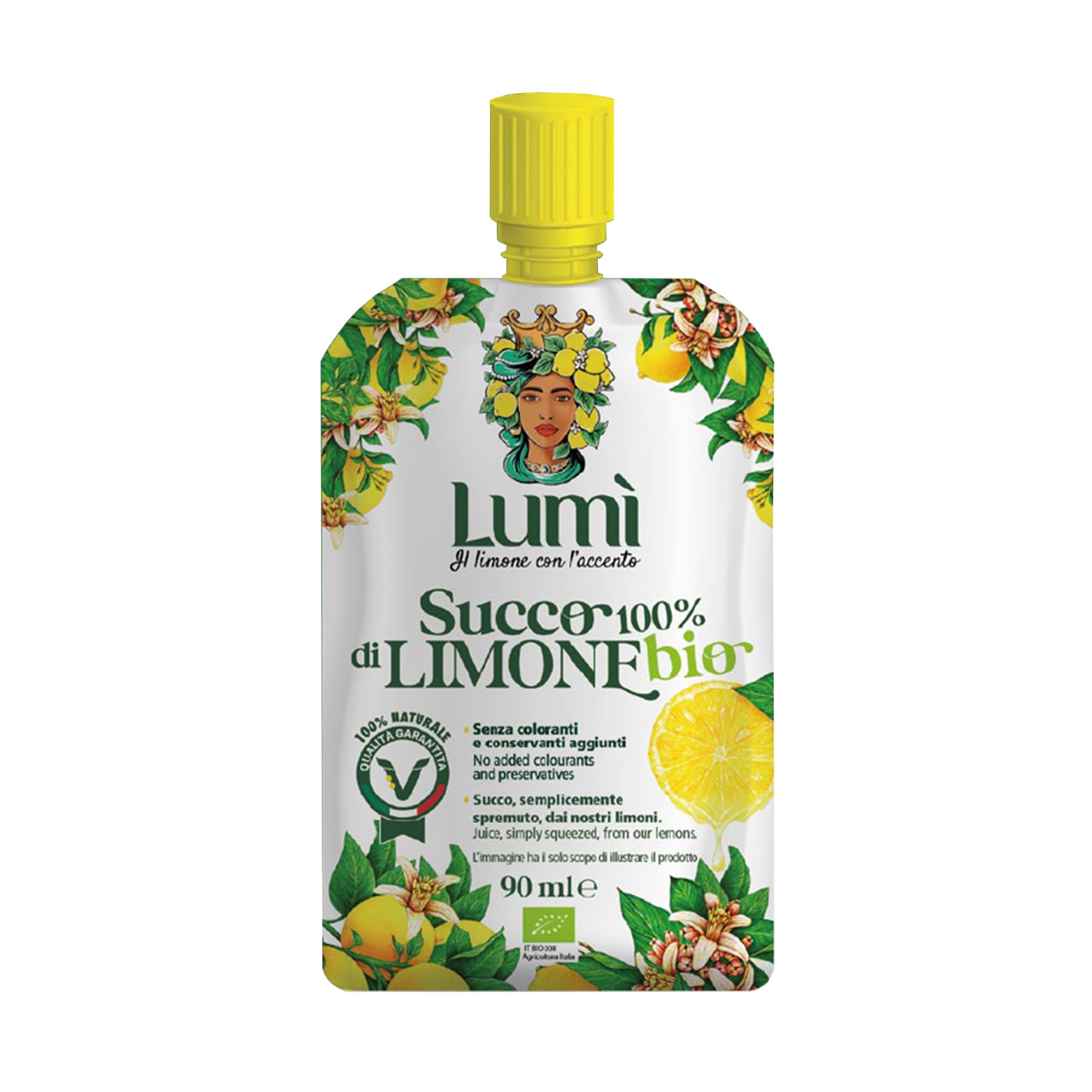 Succo di limone Lumì BIO 100% naturale in espositore da 15 pouch da 90ml