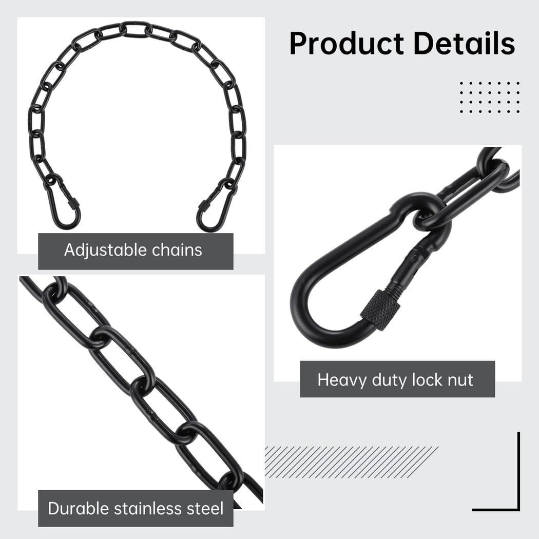2 catene per sedie sospese, kit da appendere regolabili da 64 cm, catena per altalena per sedie resistenti, per parchi giochi interni ed esterni, sedie sospese, sedie per amaca e sacchi da boxe