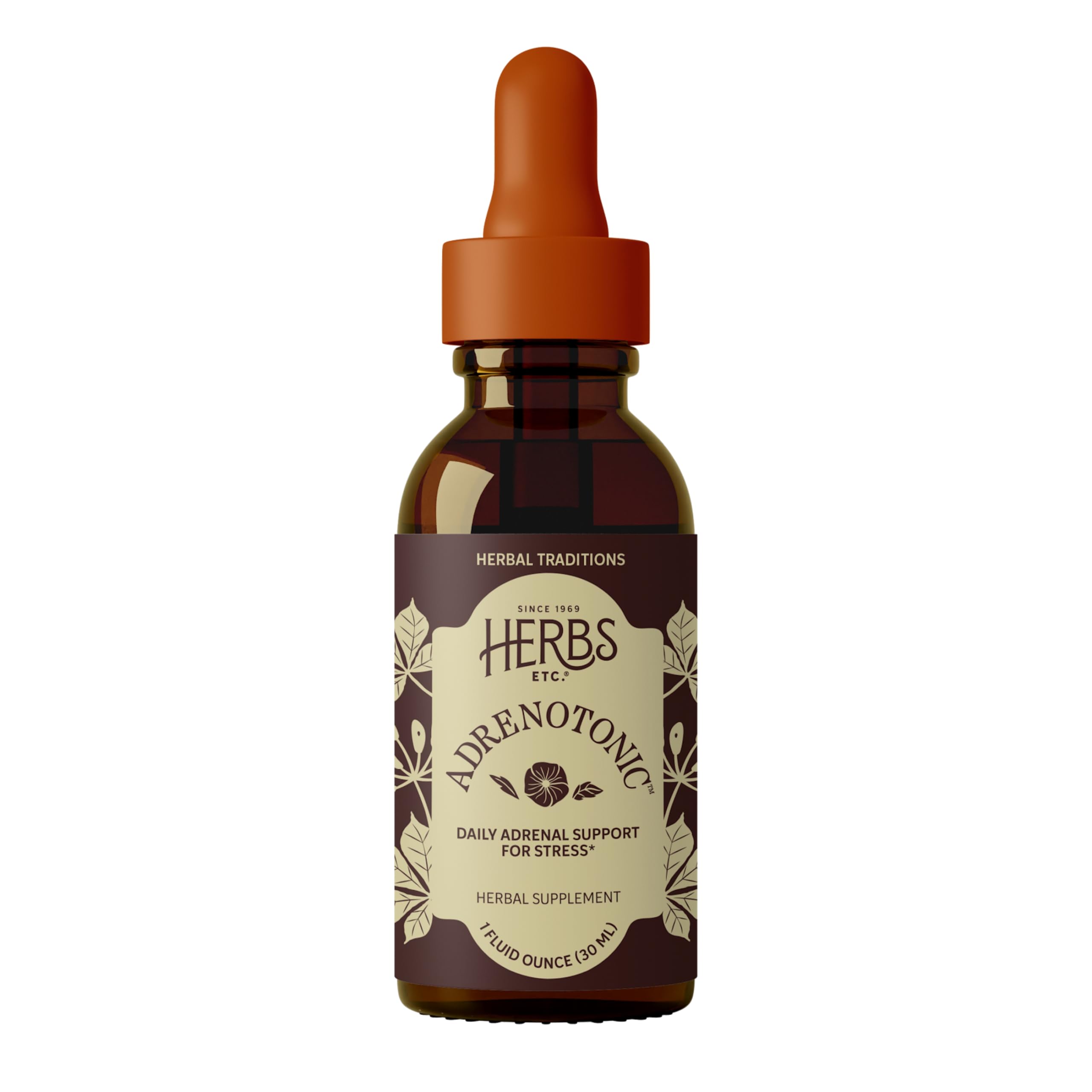 Herbs Etc. Adrenotonic Classic Liquid Extract, Vegan, 1 fl oz, 40 Servings