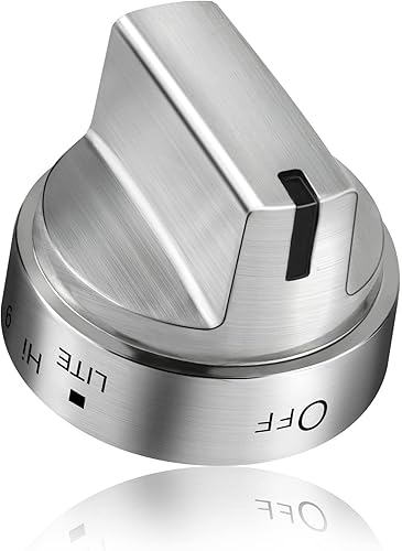 Miniatura 8 de Paquete de 5 pomos de acero inoxidable WB03x24818 para estufa de gas para GE, PS11729081 AP5989029 Perillas de repuesto de estufa de acero