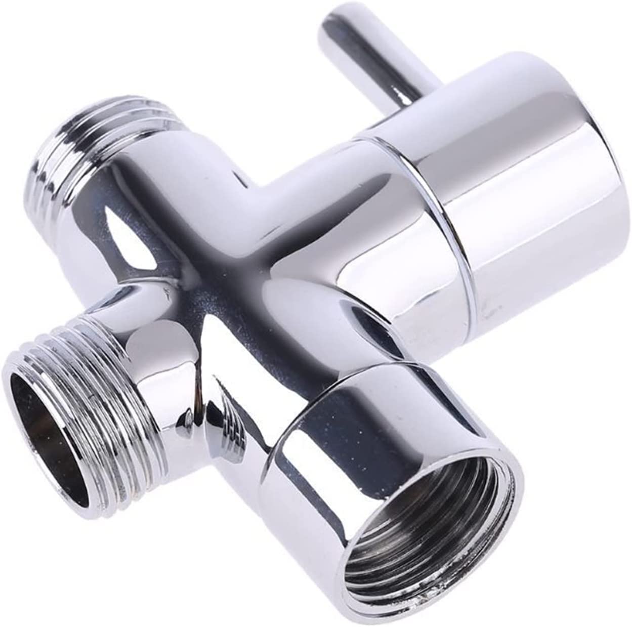 Ottone G1/2"T-Adattatore valvola a 3 vie deviatore doccia separatore d'acqua bagno WC bidet (Color : Silver, Size : One Size)