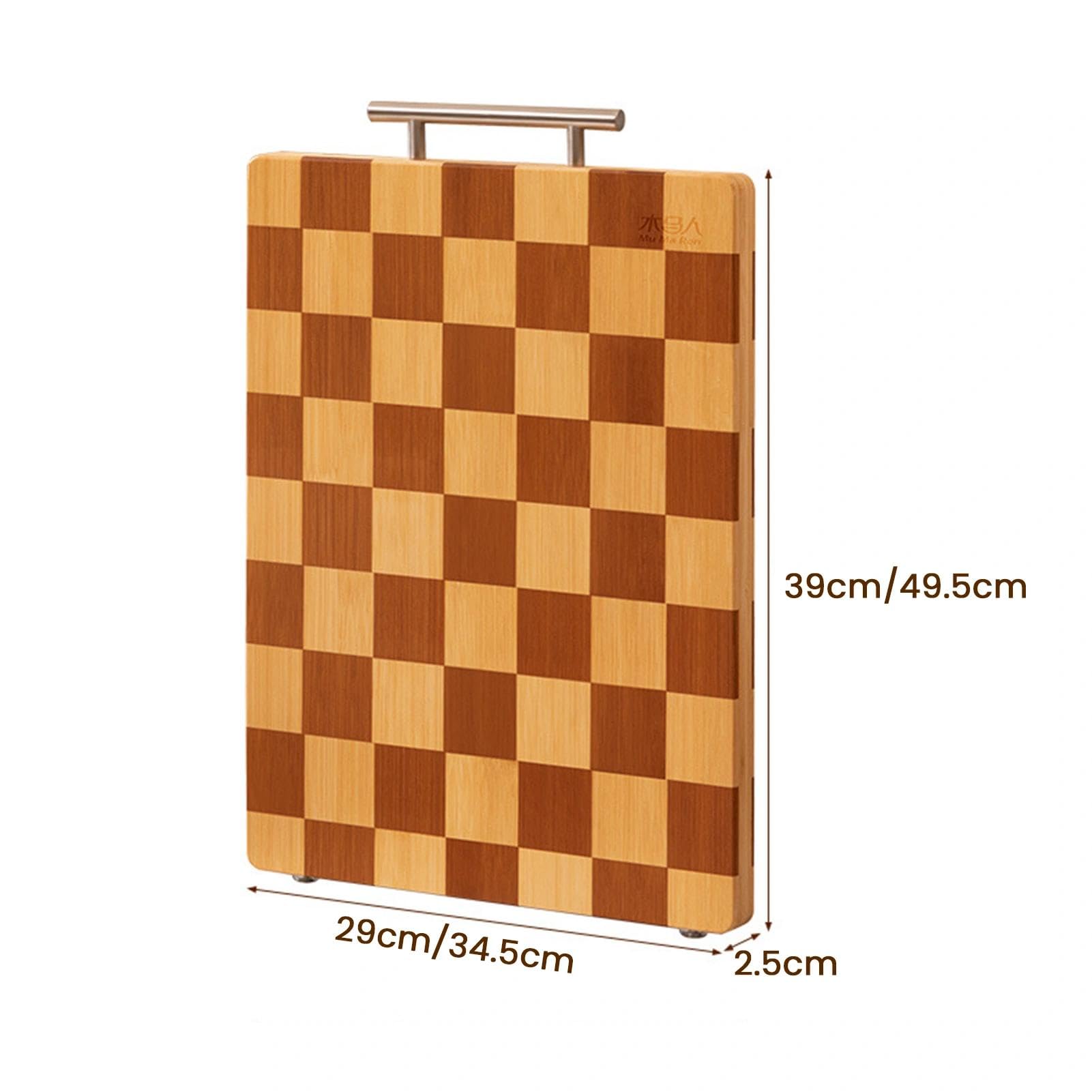 Tabla de cortar grande de bambú para cocina, tabla de cortar gruesa antideslizante con superficie de doble cara de grado alimenticio para carne, pescado, verduras
