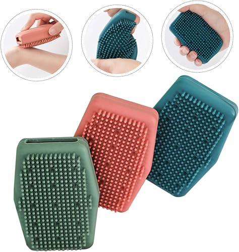 3-Pack Silicone Body Scrubber & Back Exfoliating Brush