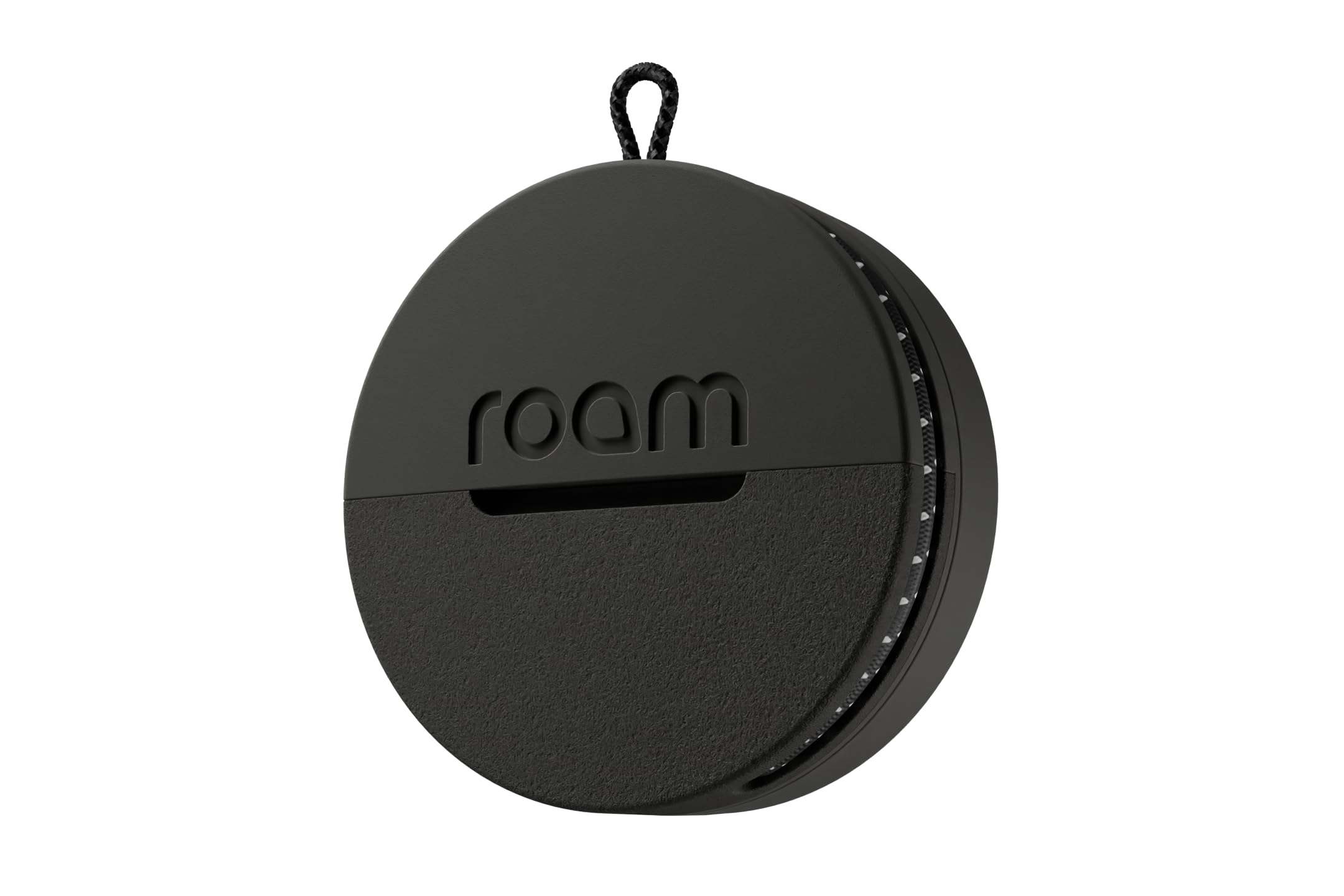 Roam Smart Tracker, Works with Android and iPhone, Track your keys, bags, bikes, and more, Replaceable 1-year battery, Water and dust resistant, Built-in strap and key cord (Black, Single)