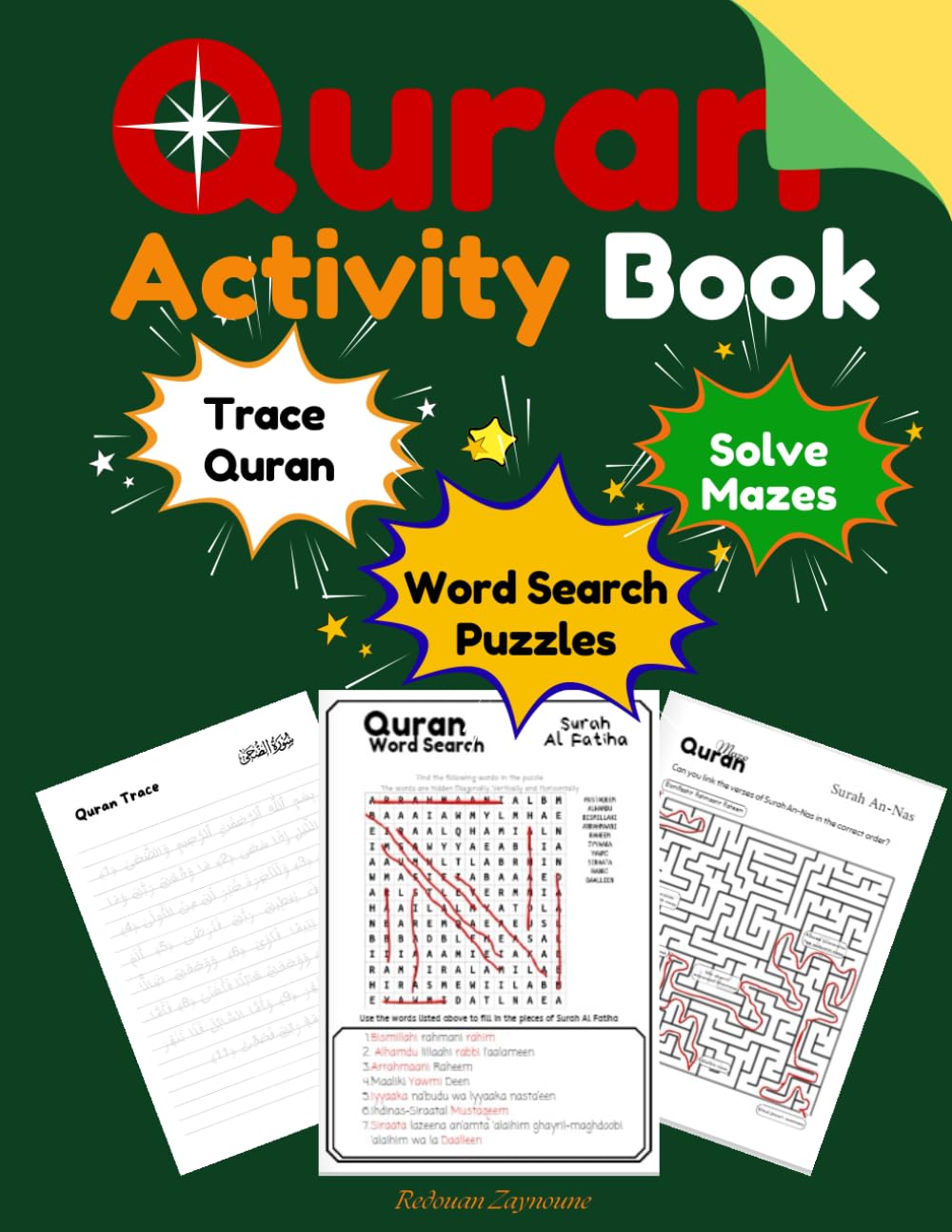 Quran Activity Book: quran trace/ quran word search puzzles/ quran Ayat Mazes/ Fill in the Blanks