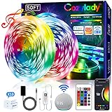 Cozylady Alexa LED Strip 15m , Smart APP Steuerbar Musik LED Lichterkette kompatibel mit Alexa, Google Assistant, Farbwechsel LED Streifen, 5050 RGB LED Leiste mit Netzteil und Fernbedienung