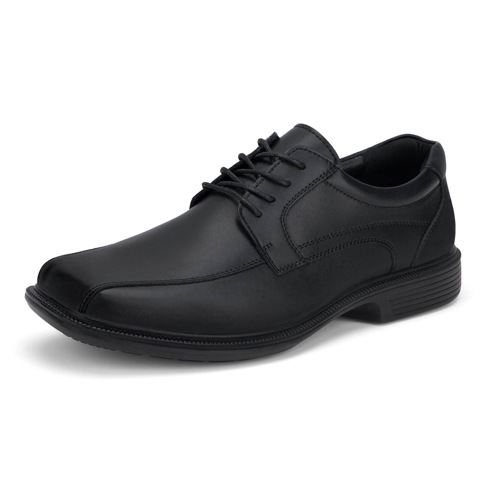 HEEZ Scarpe Eleganti Uomo Scarpe Stringate Oxford Classico Scarpa Pelle Derby Traspirante Comode Punta Quadrata per Business Formale Lavoro Sposa