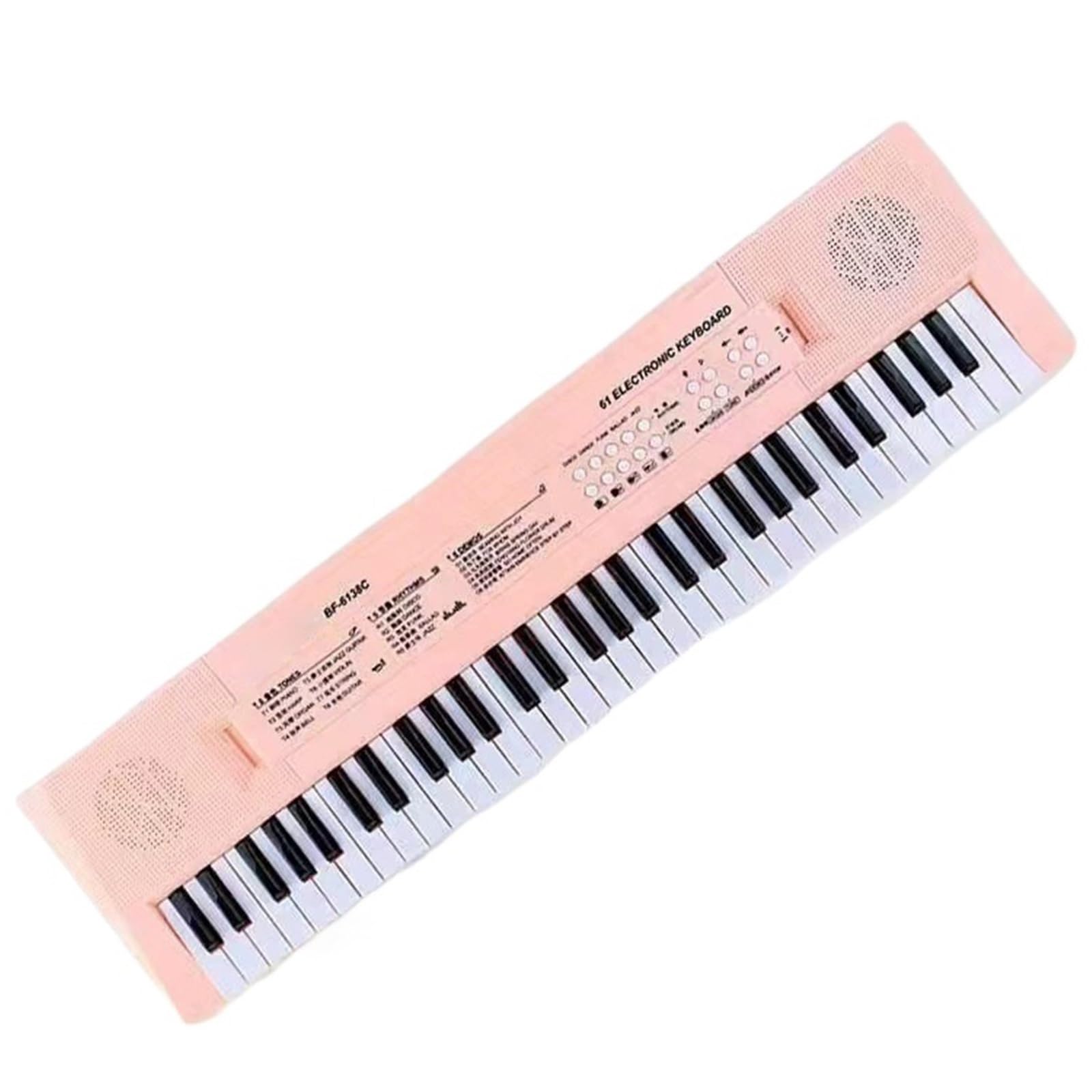 61 Klawiszowa Klawiatura Elektroniczna Dla Początkujących I Dorosłych Do Profesjonalnej Nauki Gry Na Pianinie(Type 1 Pink)
