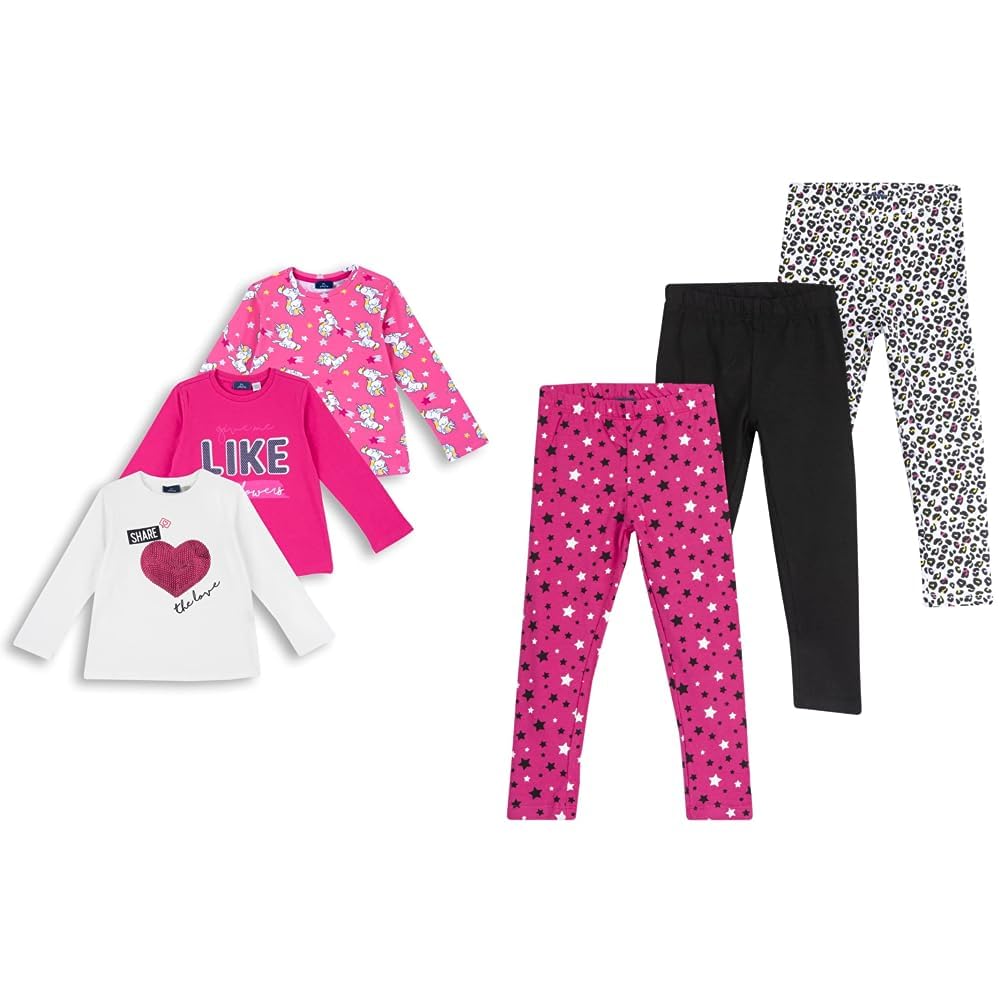 Chicco Set T-Shirt con Maniche Lunghe in Cotone, Magliette Bambine e Ragazze