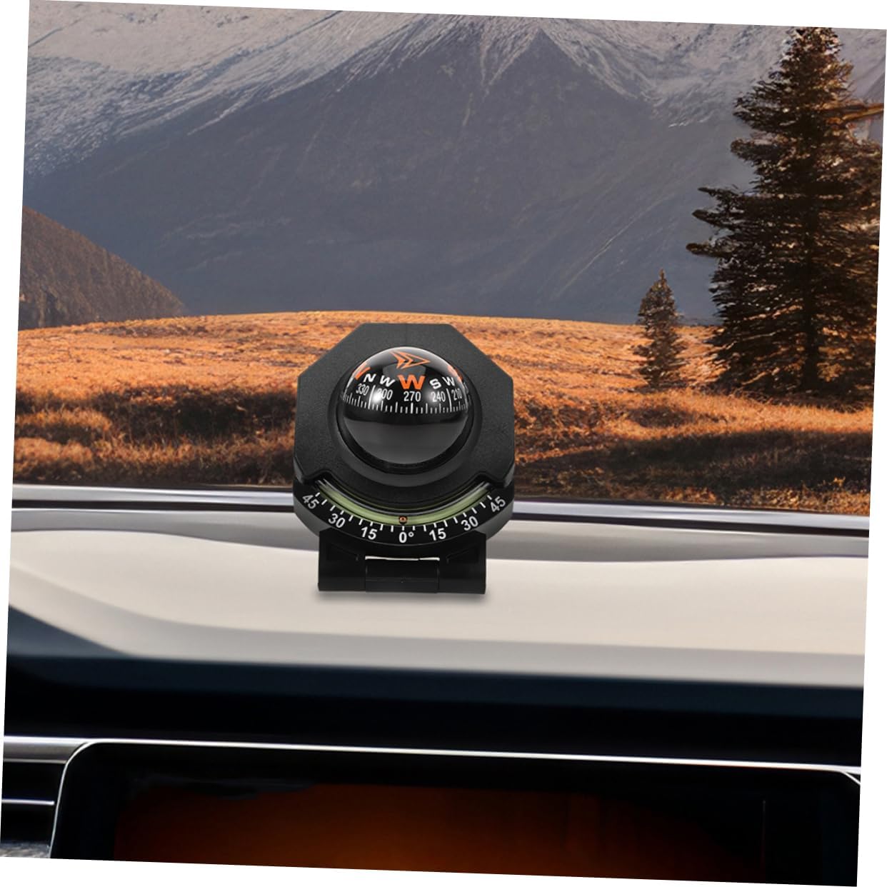 Inclinometer Car Compass 2 Pcs Dashboard Compass for Auto Boat Marine Use with Mounting Bracket