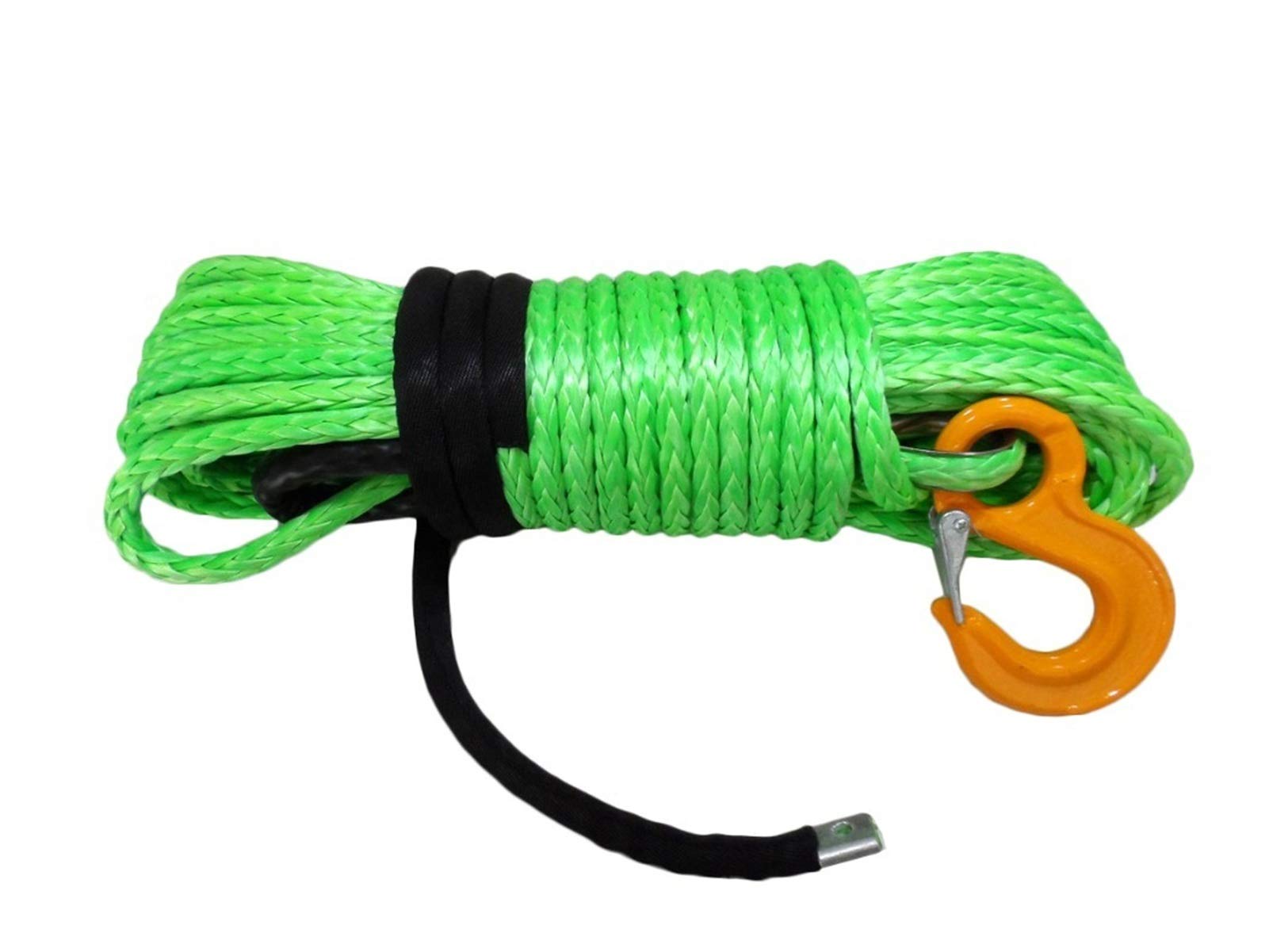 Winch Rope, 12mm*30m Green Synthetic Winch Cable Rope,UHMWPE for Electric Winches,Offroad