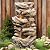 Jocoevol 32" High 5-Tiers Cascading Rock Outdoor Water Fountain with LED Lights and Pump, Natural Wood Look Waterfall Outdoor Features, Large Water Fountain for Garden, Patio, Yard