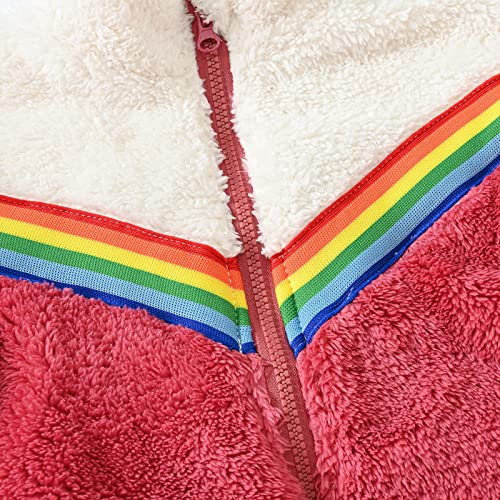 Camidy Toddler Boys Girls Sherpa Fleece Jacket Full Zip Warm Varsity Jacket Coat Outerwear Fall Winter Casual Overcoat #TOP2